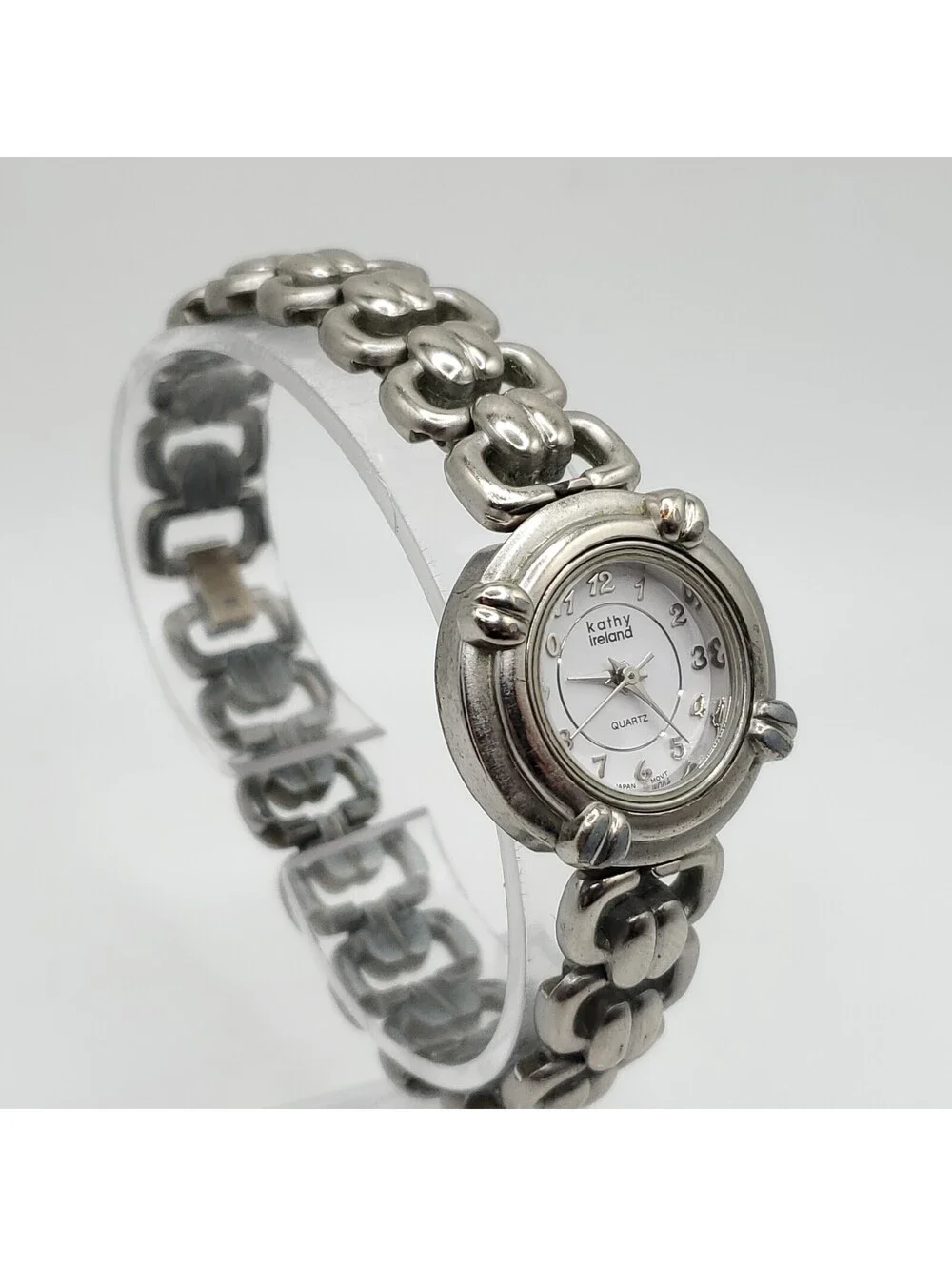 Kathy Ireland Womens Watch 25mm Silver Tone White Dial New Battery